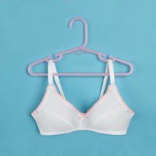 Load image into Gallery viewer, My First Bra - White & Pink Trimming 2PACK - Wireless Soft Cup