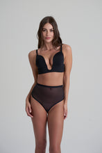 Load image into Gallery viewer, Forming Tulle Mid Waist Thong – Black