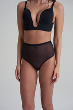 Load image into Gallery viewer, Forming Tulle Mid Waist Thong – Black