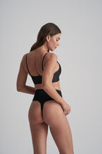 Load image into Gallery viewer, Invisible Mid Waist Thong – Black