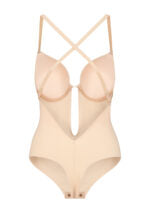 Load image into Gallery viewer, Low Back Sensual Bodysuit Beige