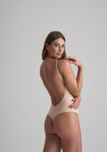 Load image into Gallery viewer, Low Back Sensual Bodysuit Beige