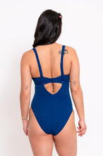 Load image into Gallery viewer, Mykonos Reversible Non-Wired Plunge Swimsuit Blue Print