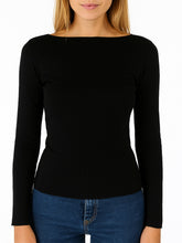 Load image into Gallery viewer, Cashmere Boatneck Top - Black