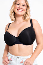 Load image into Gallery viewer, Regular Smoothie Spacer Moulded T-Shirt Plunge Bra - Black