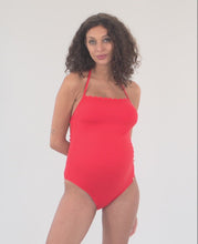 Load and play video in Gallery viewer, Kyoto Maternity Swimsuit - Choral Orange