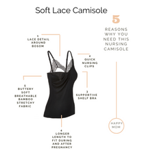 Load image into Gallery viewer, Nursing Camisole - Sassy Black