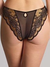 Load image into Gallery viewer, Clara Brazilian Brief - Black &amp; Gold
