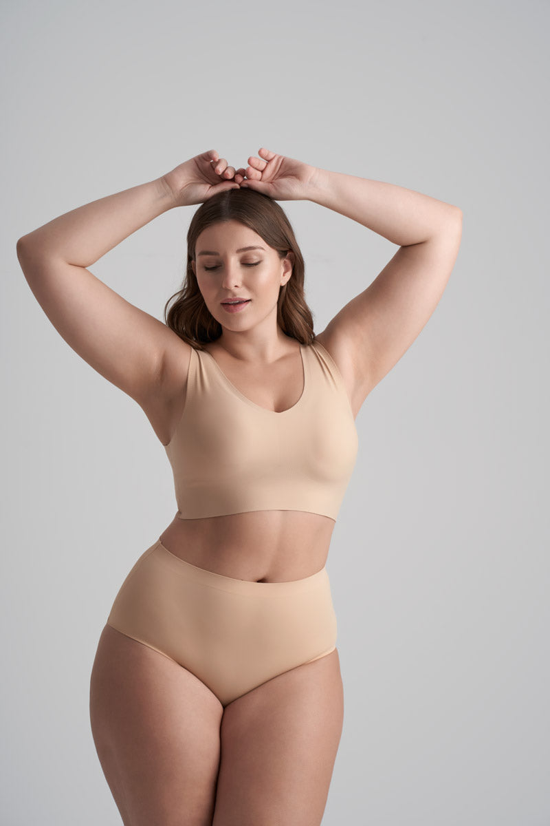 Invisible Mid Waist Brief – Beige