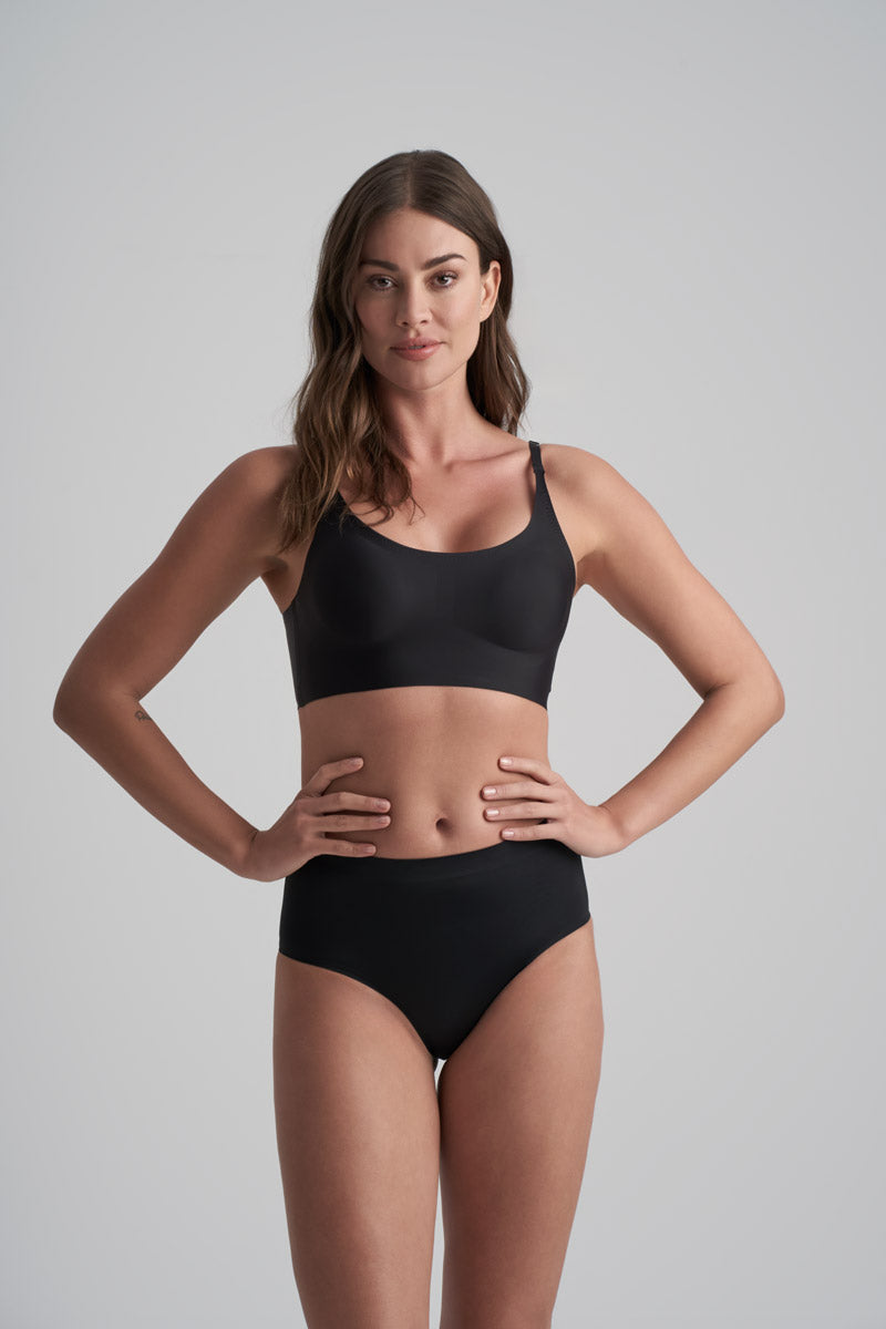 Invisible Mid Waist Brief – Black