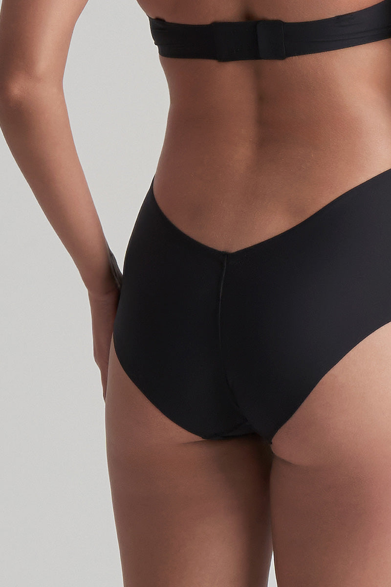 Low Back Mid Waist Brief Black
