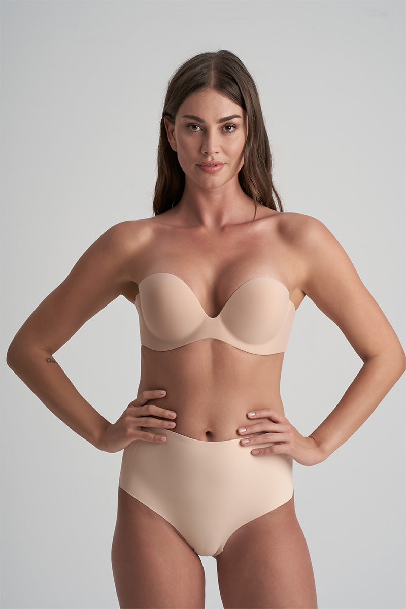 Low Back Mid Waist Thong Beige