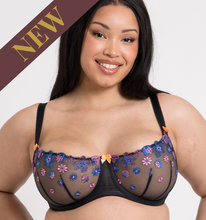 Load image into Gallery viewer, Regular Strawberry Crush Balcony Bra - Black Multi
