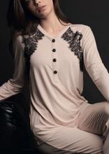 Load image into Gallery viewer, Plaisir Button Long Sleeve Grandad Pyjamas - Talco
