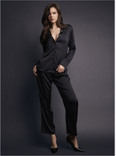 Load image into Gallery viewer, Couture Button-Up Satin Pyjama Set - Black
