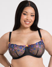 Load image into Gallery viewer, Regular Strawberry Crush Balcony Bra - Black Multi
